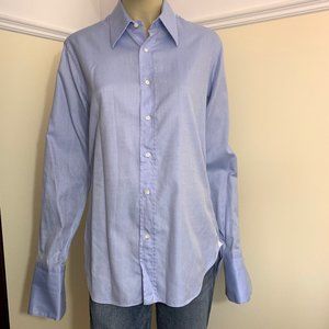 Tasca Collection made in Italy Blue Double ply cotton mens French Cuffs 15½/39